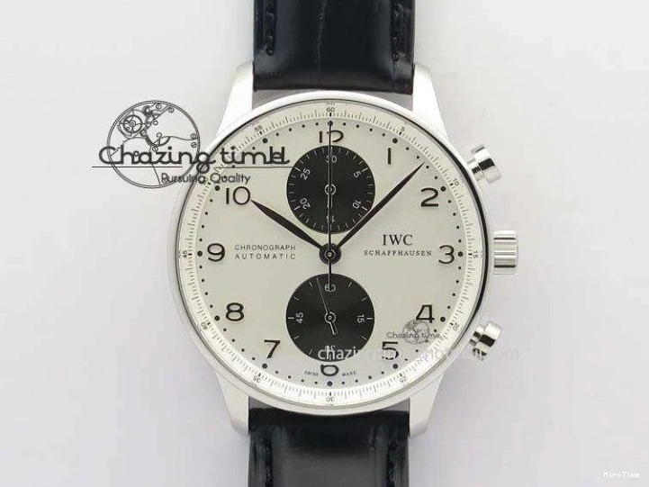 MIROTIME 0309 UrbanStyle Portuguese Tourbillon Power Reserve Moonphase SS White Dial On Black Leather Strap 7318